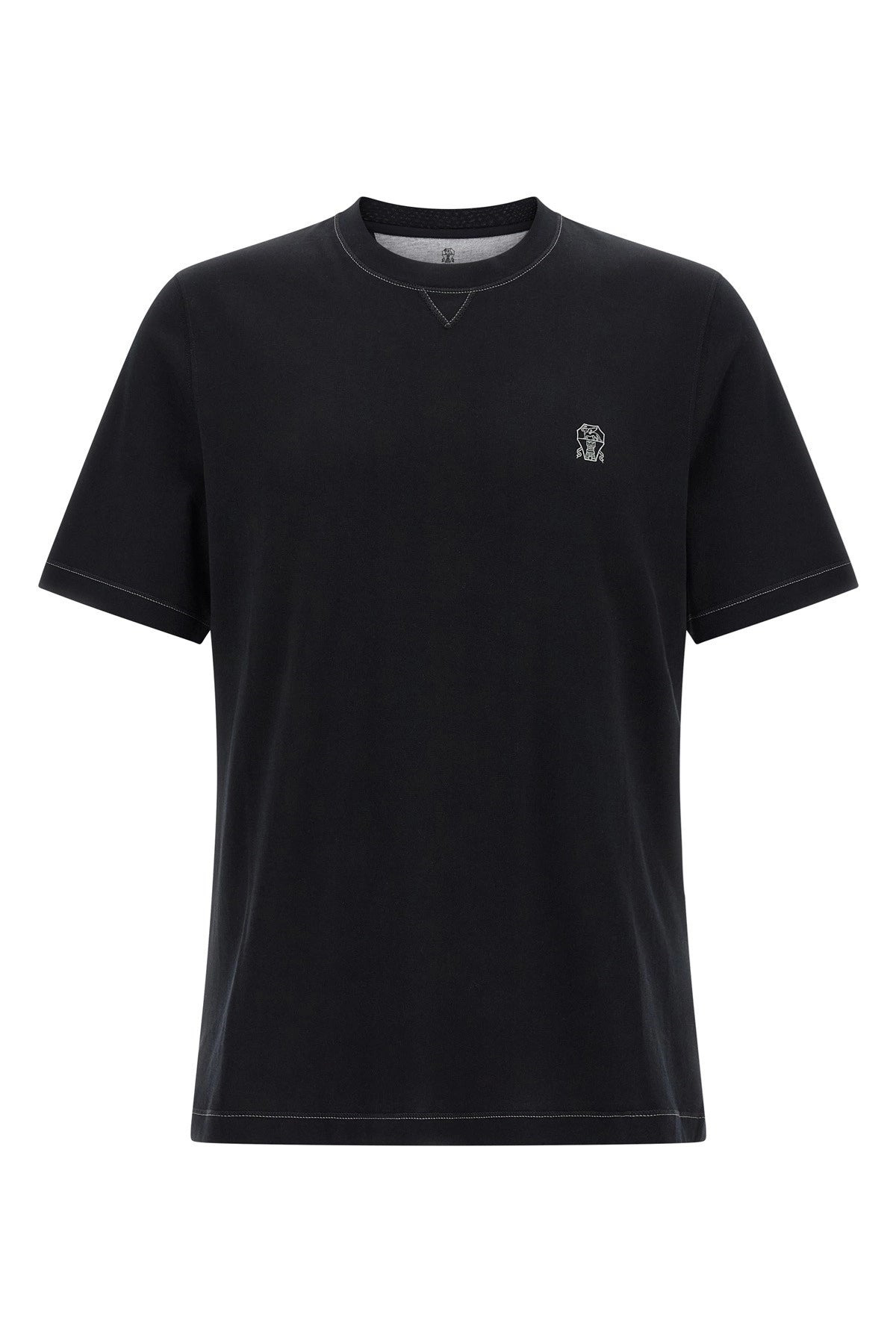 Brunello Cucinelli Men Logo Embroidery T-Shirt - 1