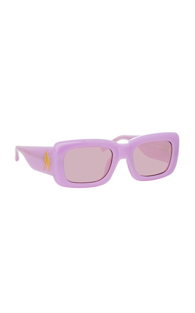 Marfa Square-Frame Acetate Sunglasses pink 3