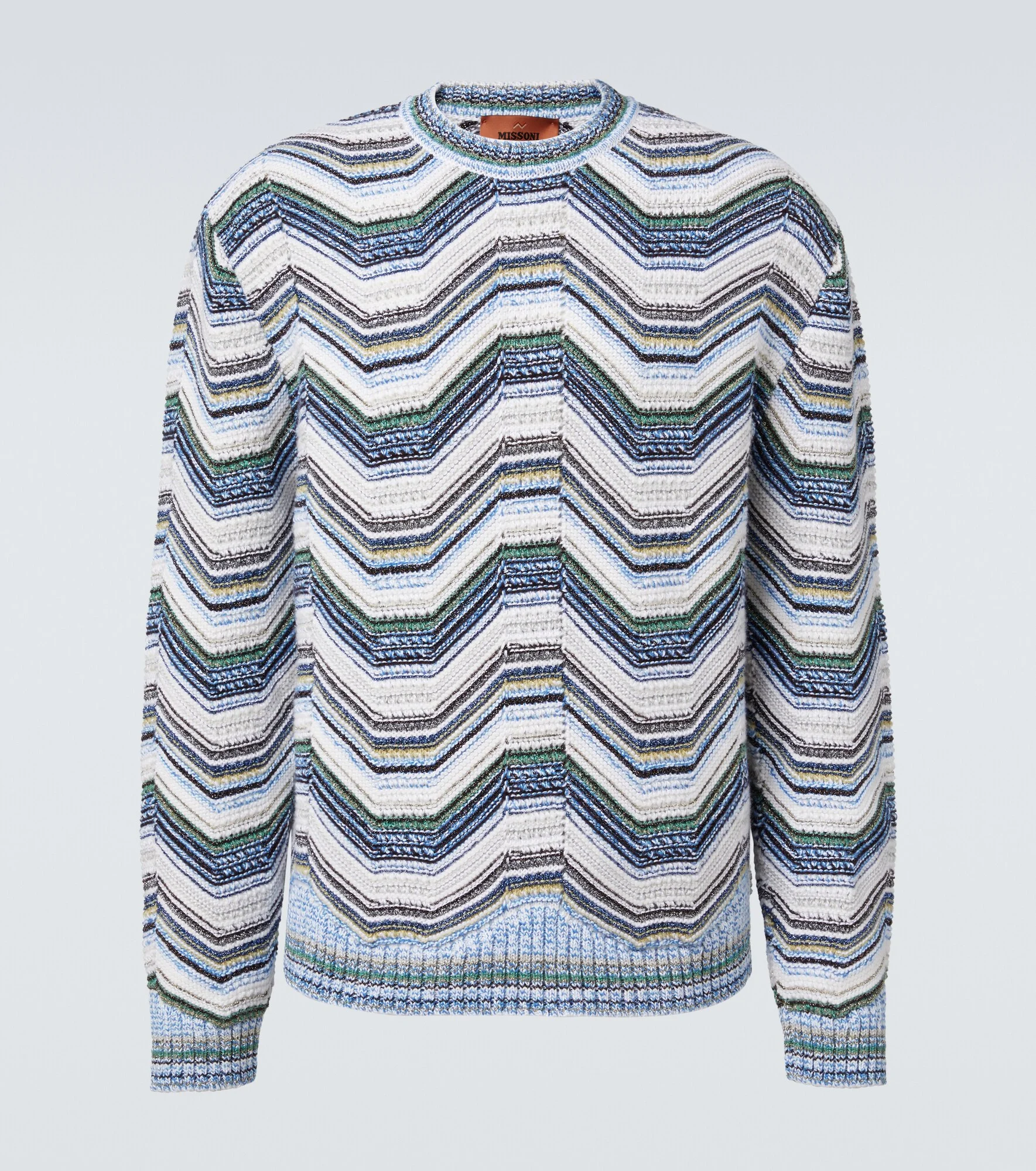 Wave wool and cotton-blend sweater - 1