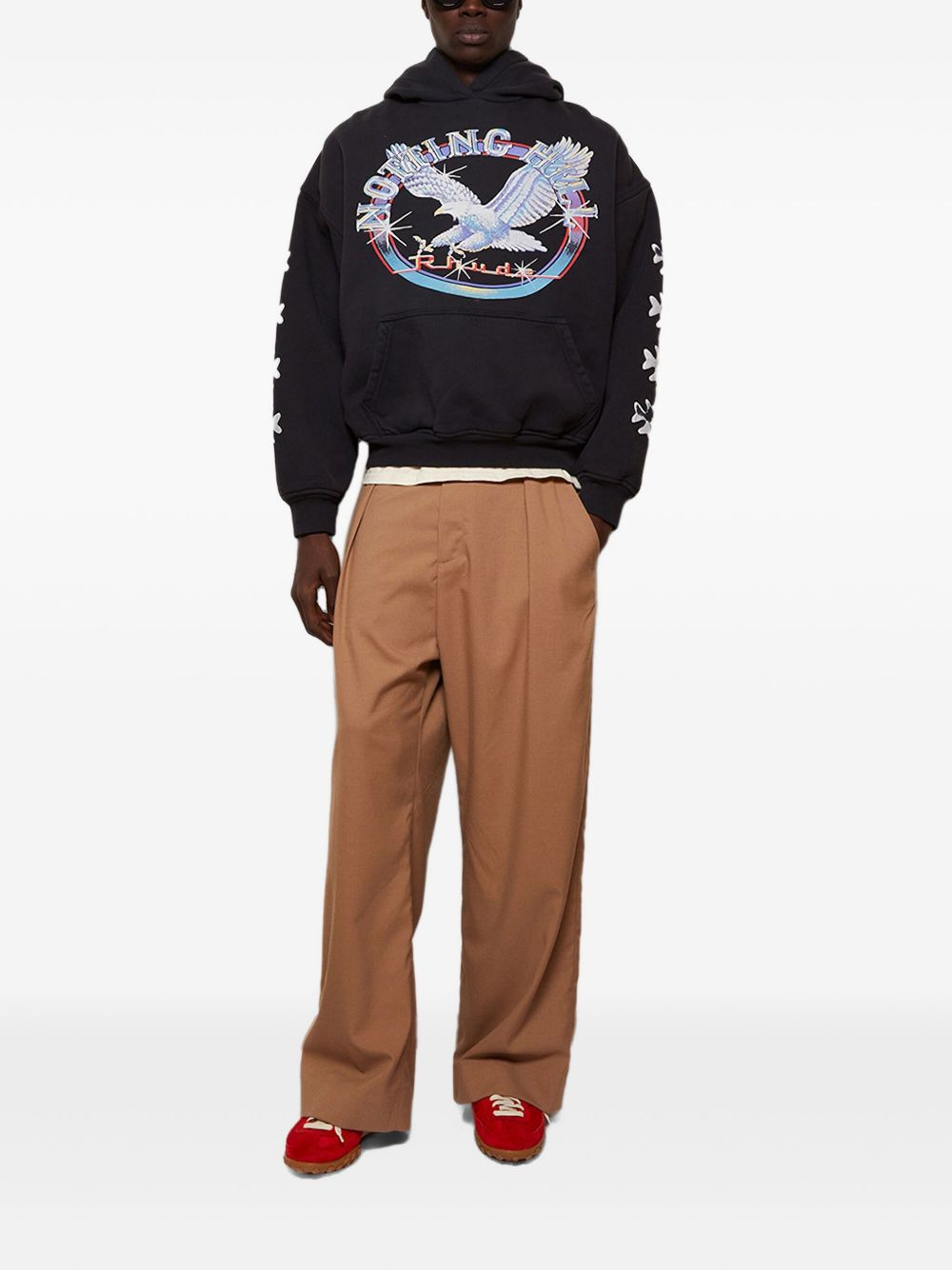 eagle graphic star-embellished hoodie - 2