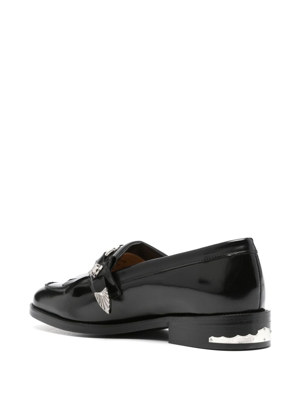 stud-embellished leather loafers - 3