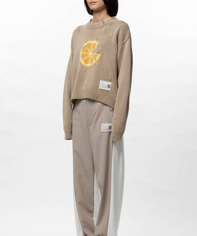 Orange Jacquard Knit Sweater 14