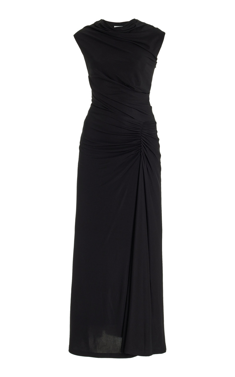 Acacia Draped Jersey Maxi Dress black - 1