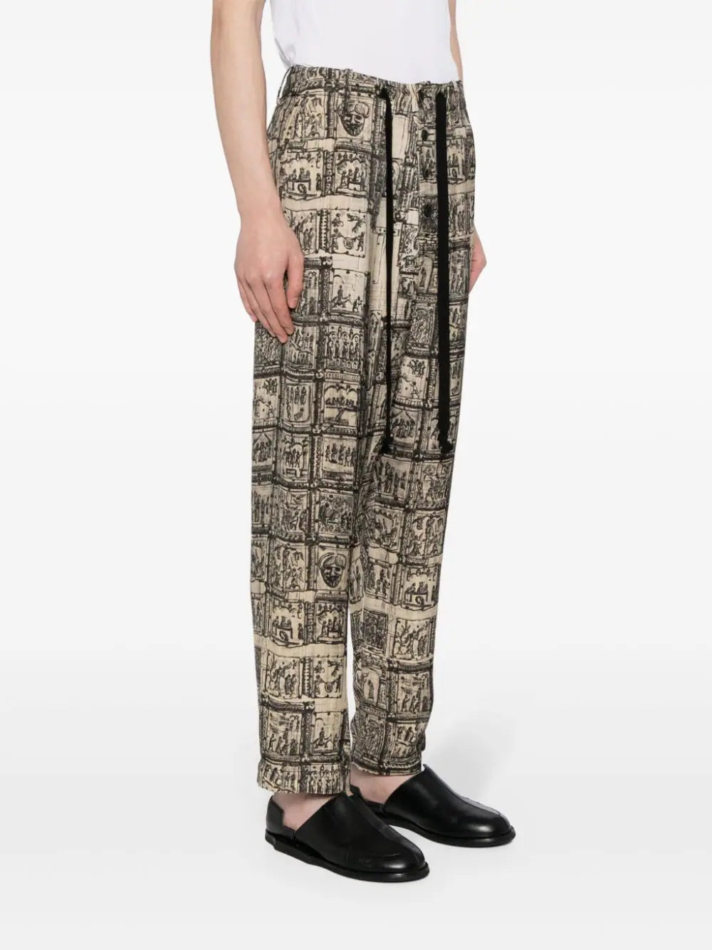 GRAPHIC-PRINT STRAIGHT-LEG TROUSERS - 3