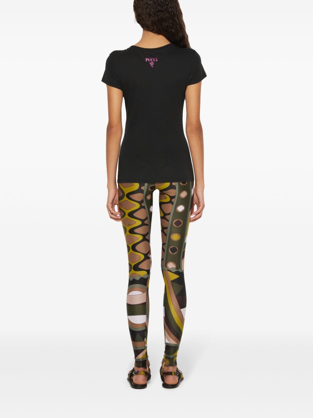 Iride-print ribbon T-shirt - 4
