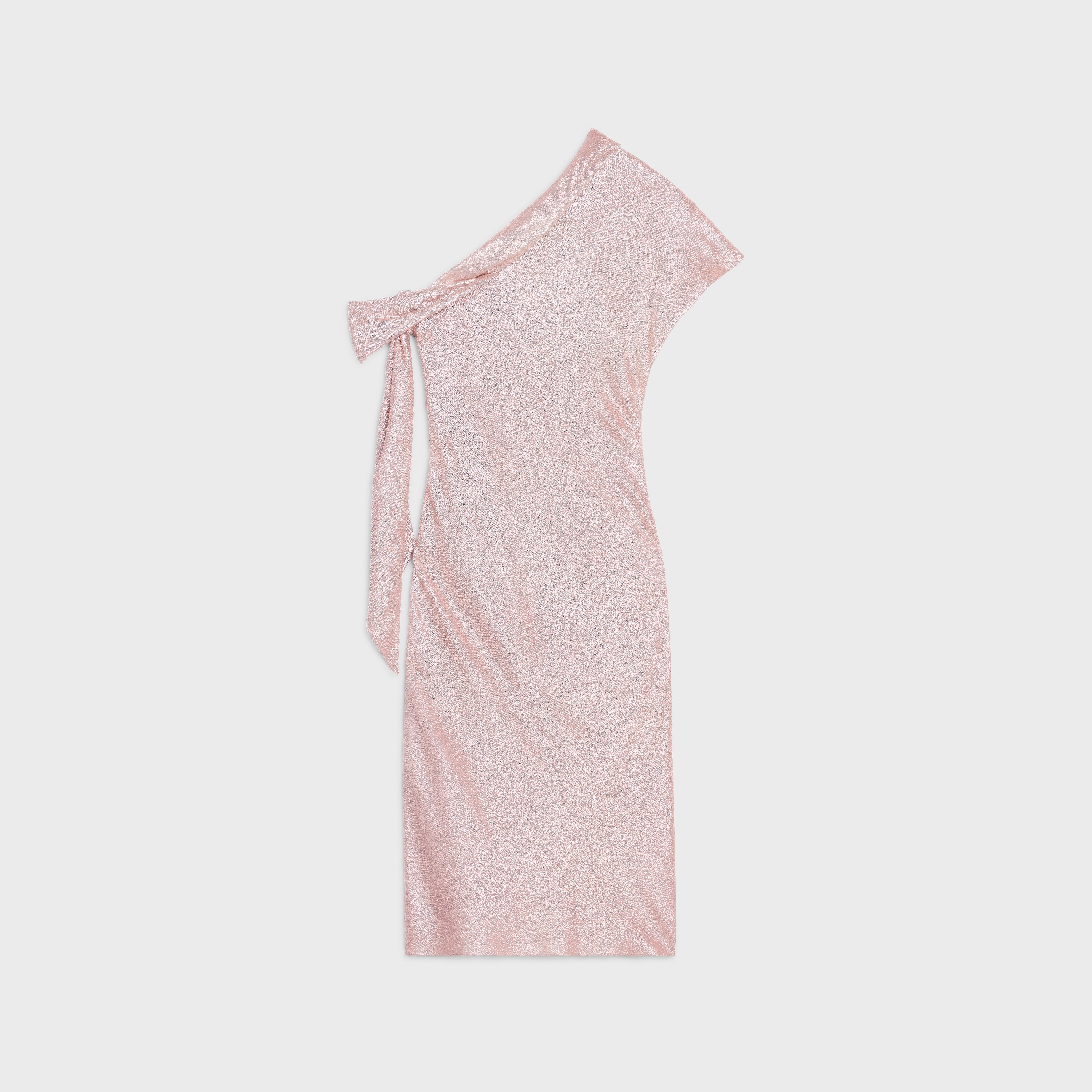 ONE-SHOULDER DRESS IN SATIN LAMÉ - 2