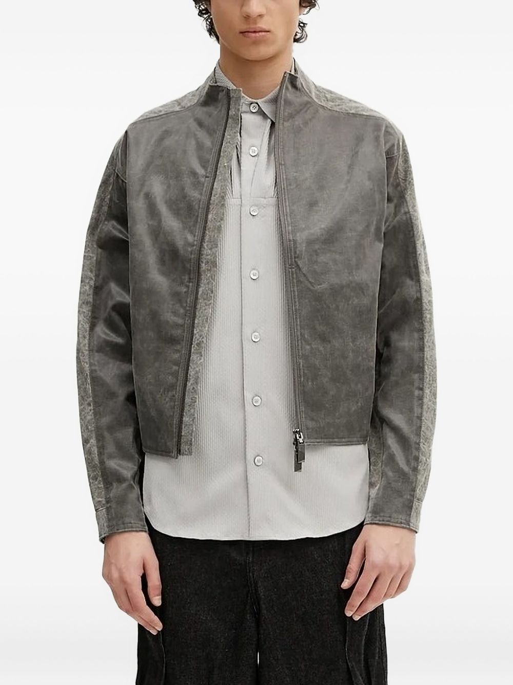 acid-wash panelled jacket - 1
