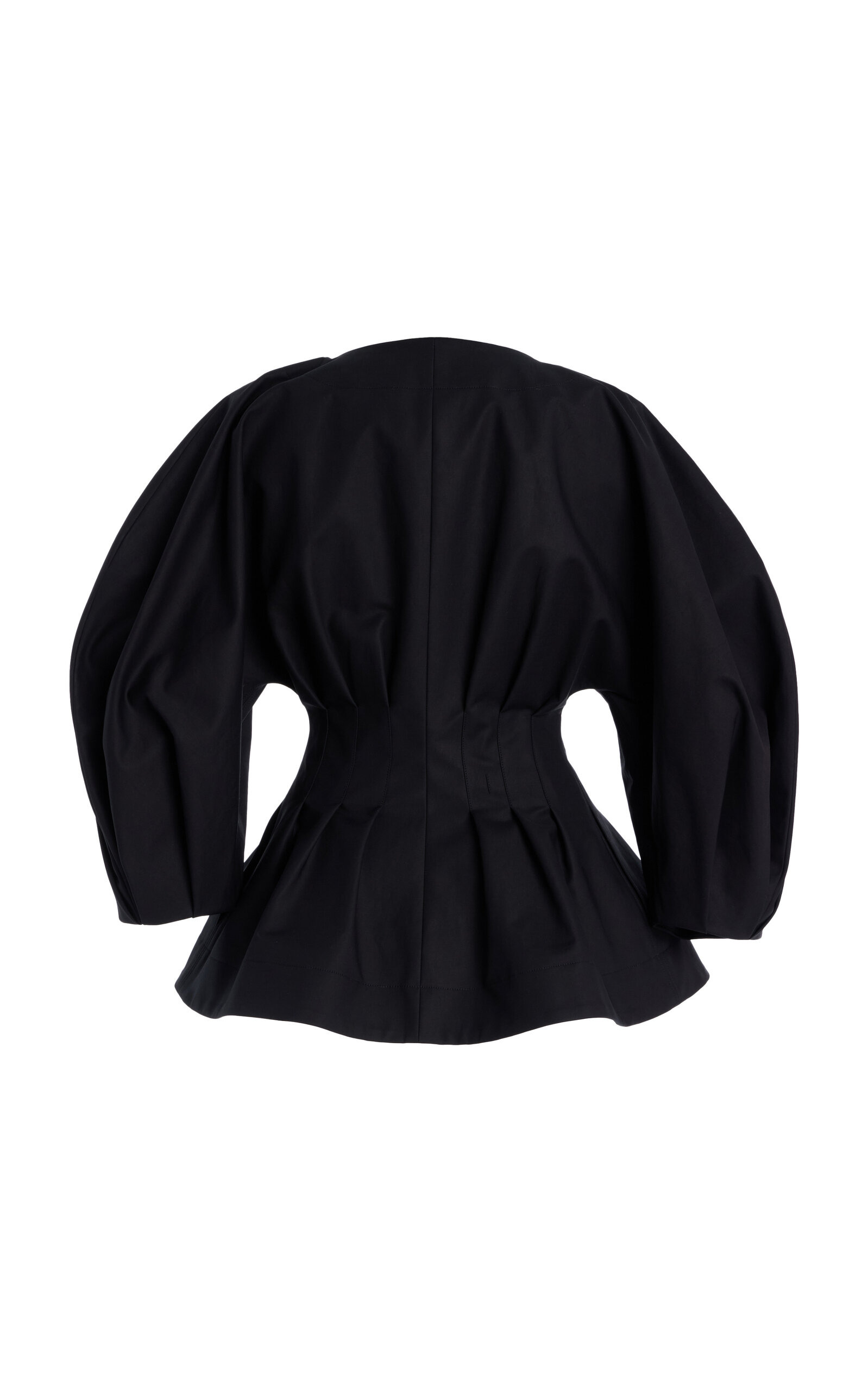 Collarless Stretch-Cotton Jacket black - 3