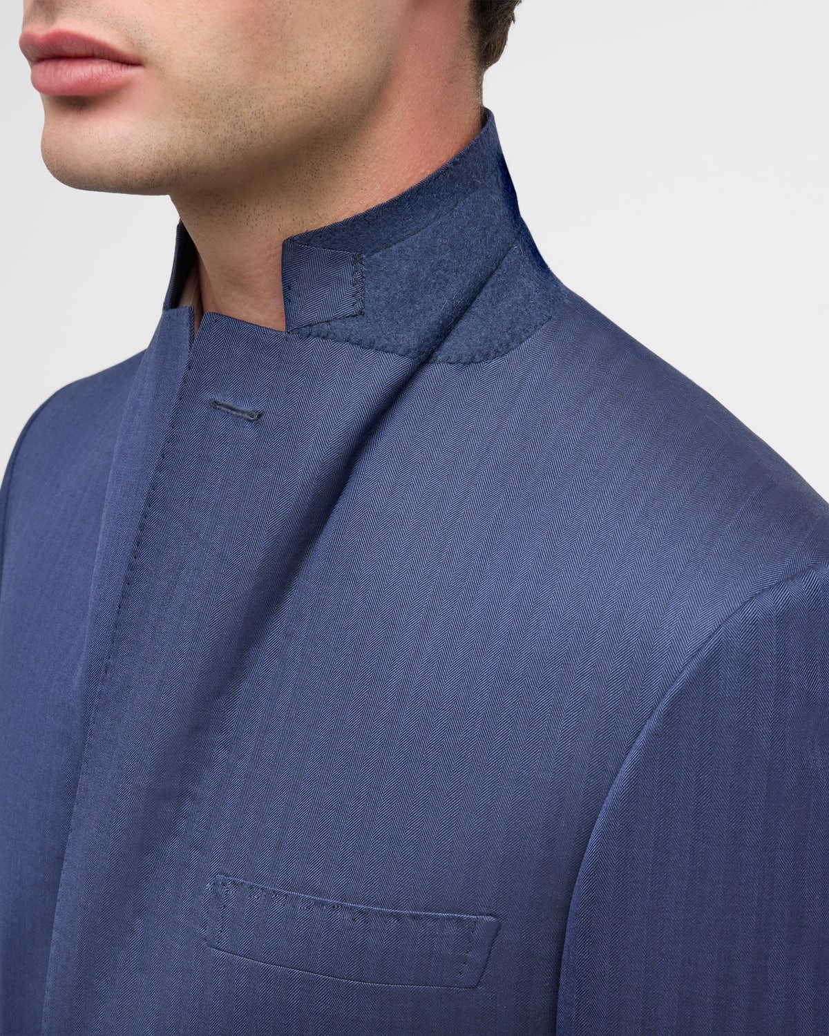 Men's Wool Herringbone Suit - 7