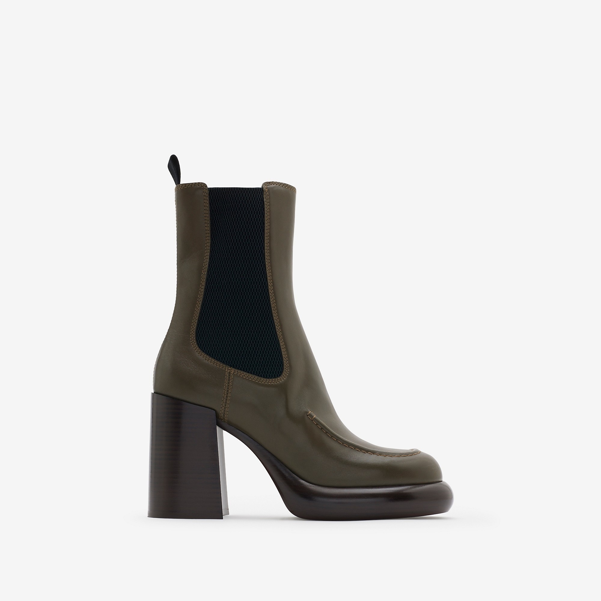 Leather Wedge Chelsea Boots - 1