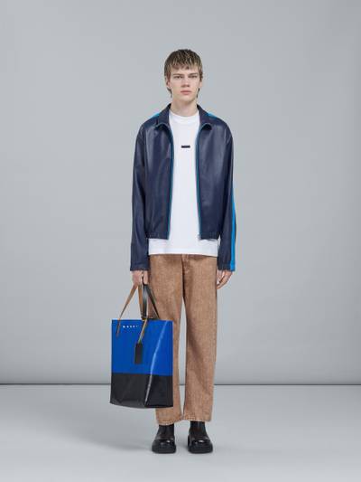 Marni TRIBECA SHOPPING BAG IN BLUE AND BLACK outlook