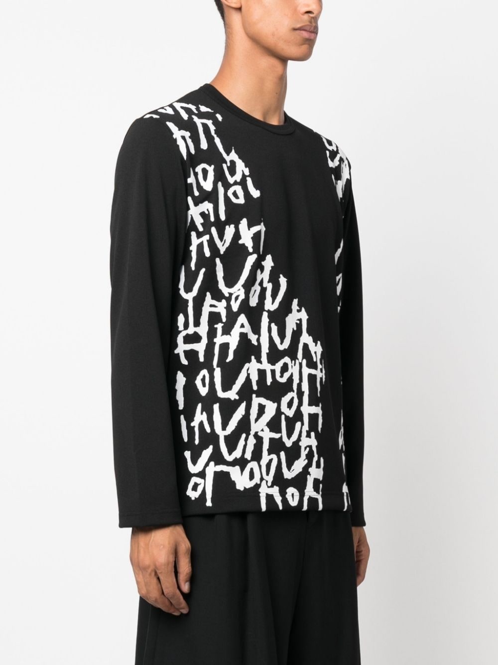 script-print long-sleeved jumper - 3