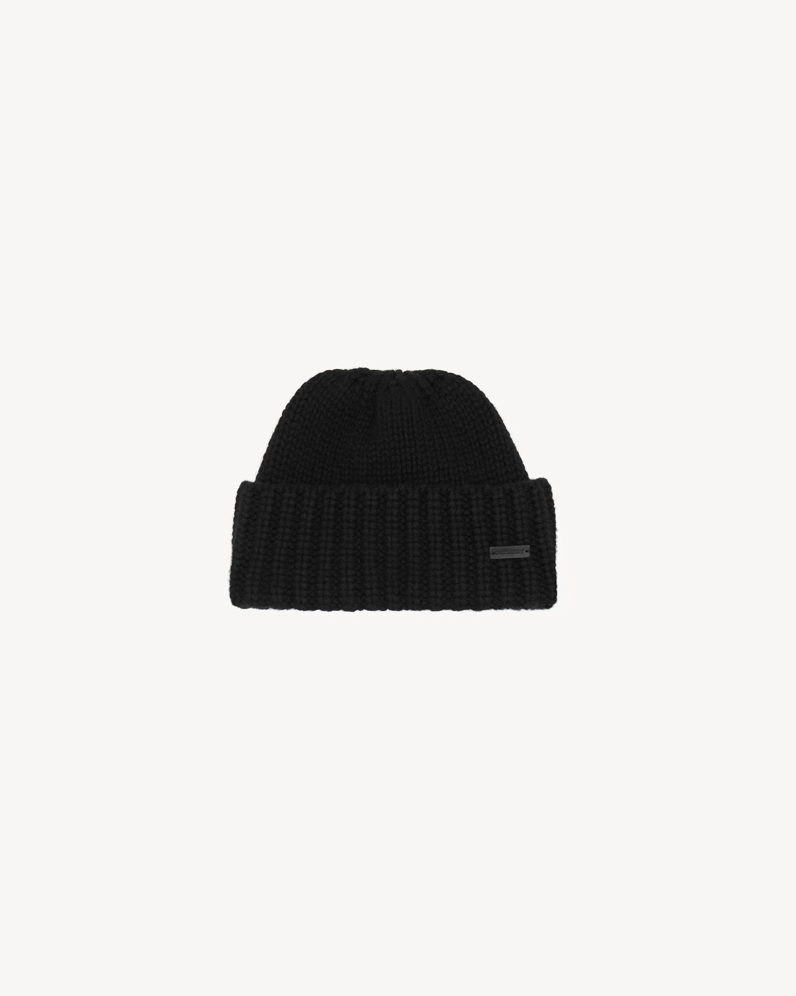 KNITTED CUFFED BEANIE IN CASHMERE - 1