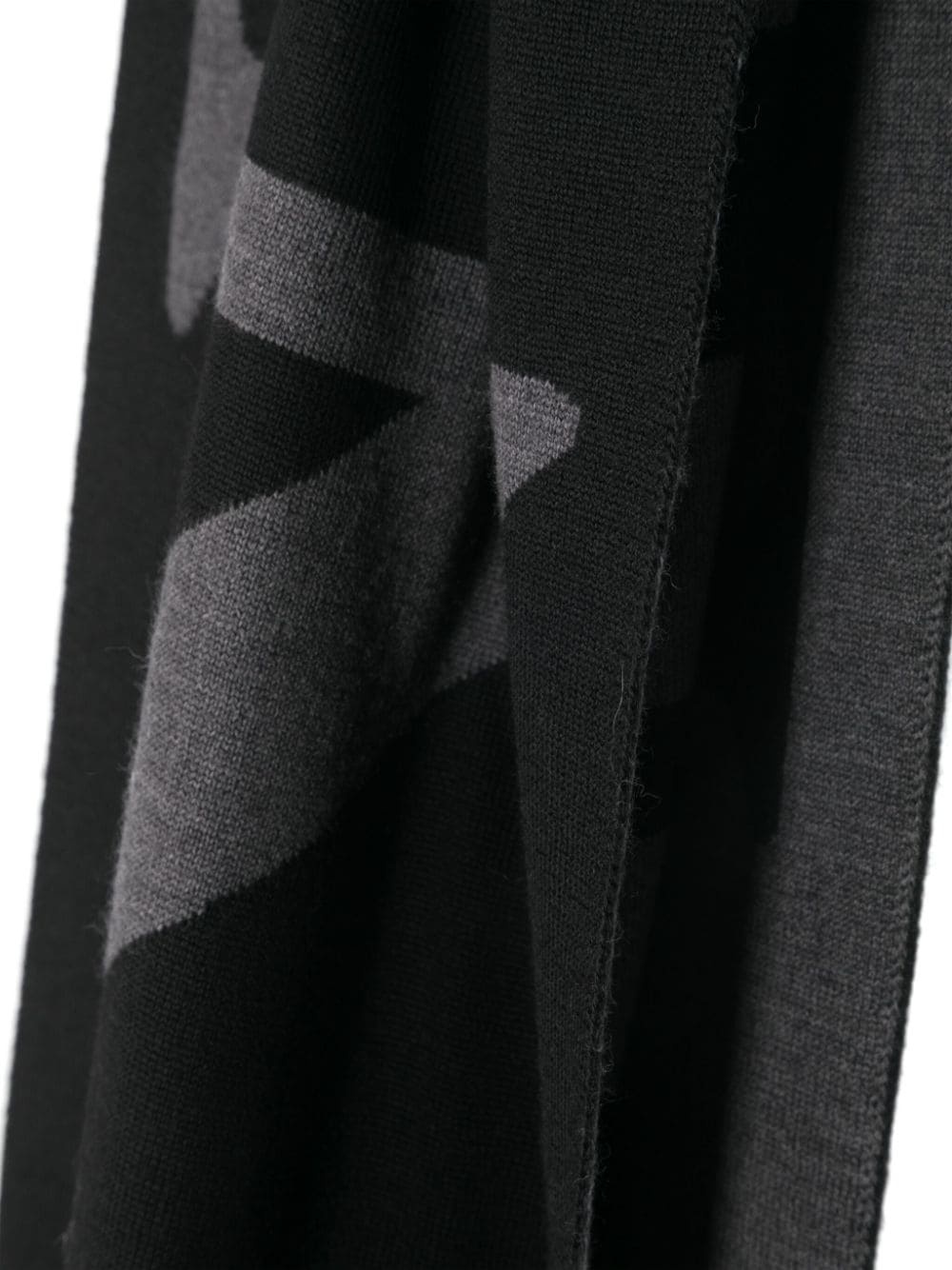 intarsia-knit logo wool scarf - 3
