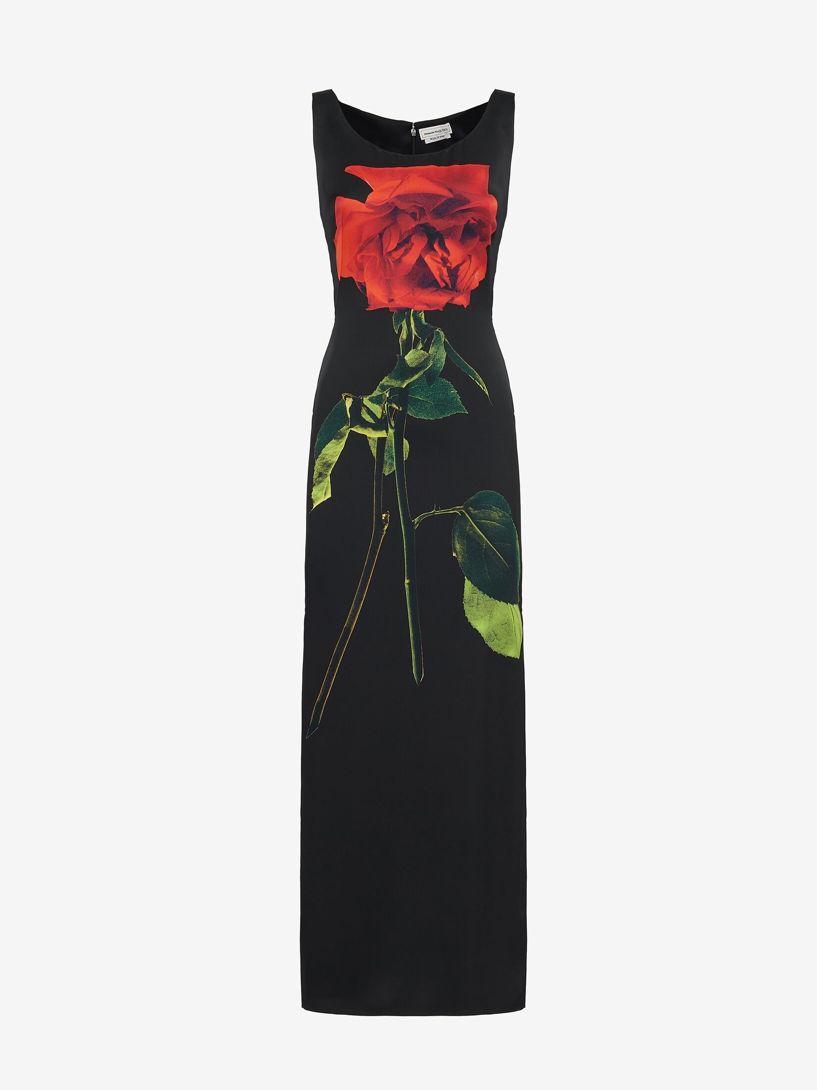 Women's Shadow Rose Pencil Dress in Black - 1