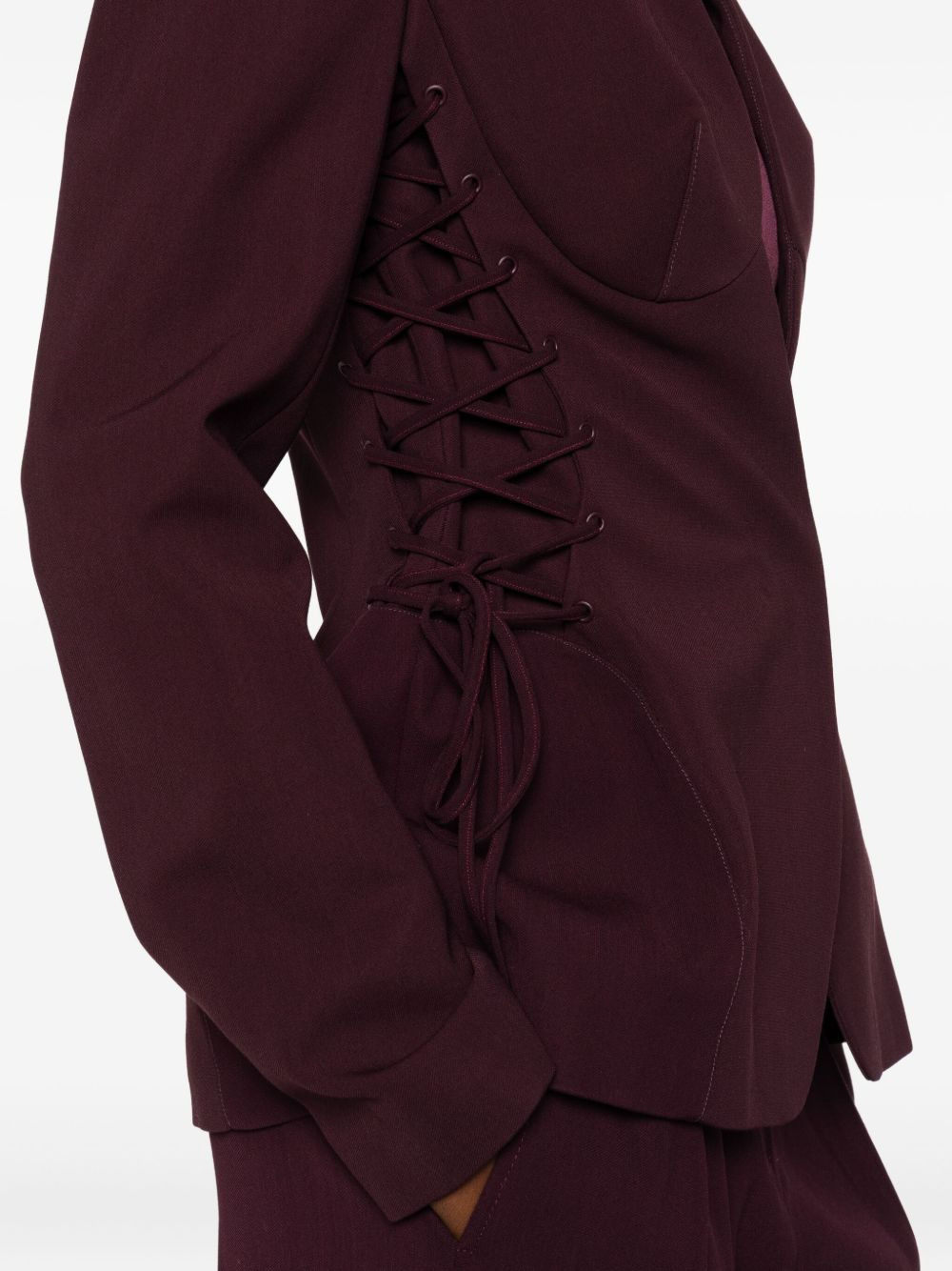 sculptural lace-up jacket - 5