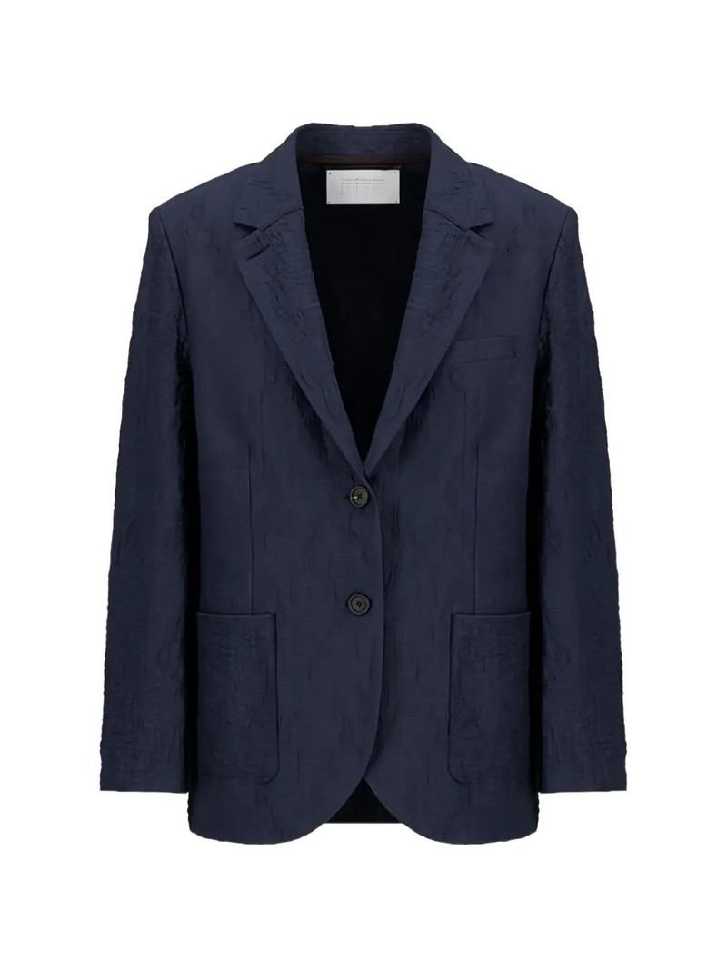 Travel single-breasted textured cotton blazer 1