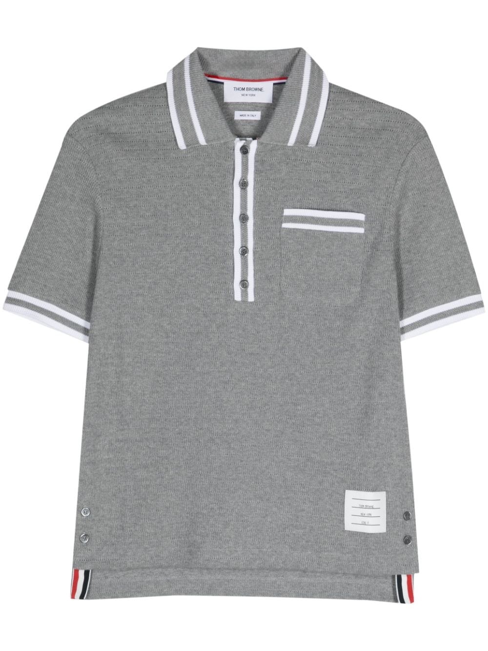 pointelle cotton polo shirt - 1