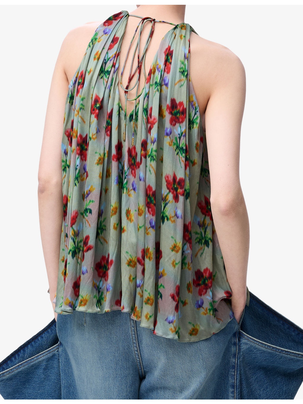 Halter Floral-Print Woven Top - 4