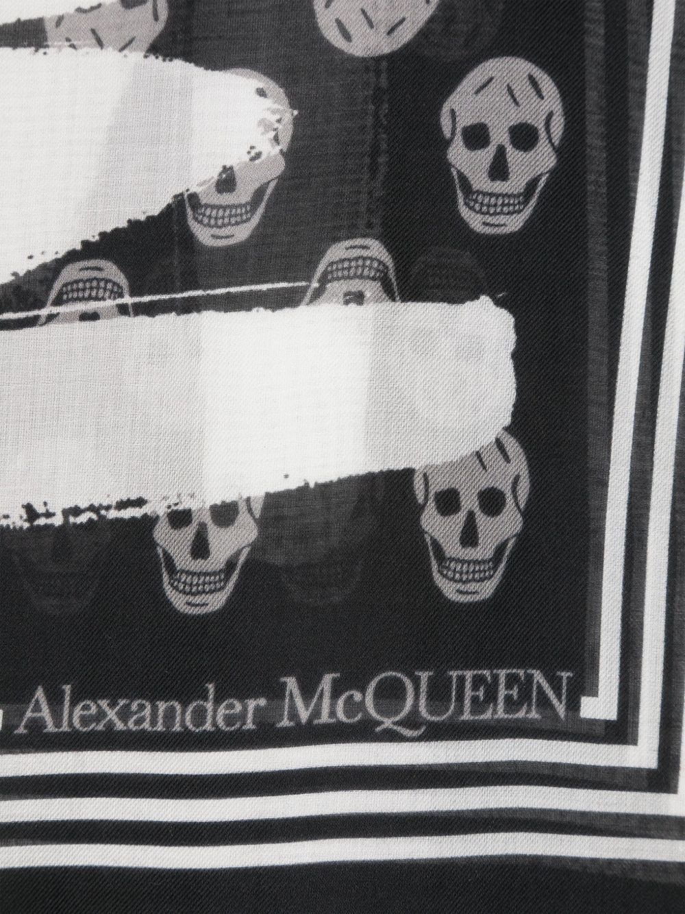 skull-print logo scarf - 2