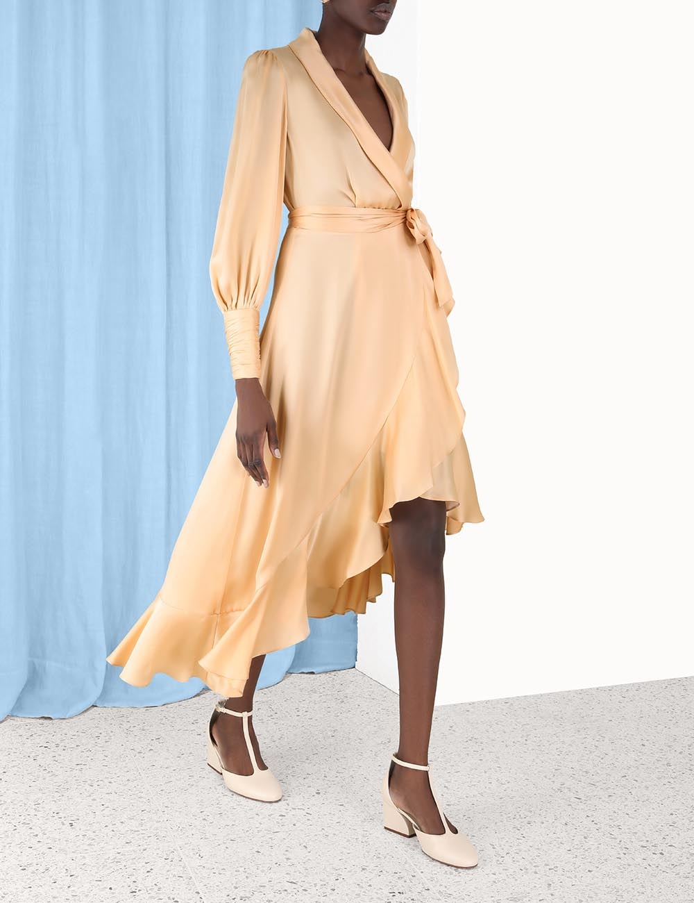 Zimmermann SILK WRAP MIDI DRESS | REVERSIBLE