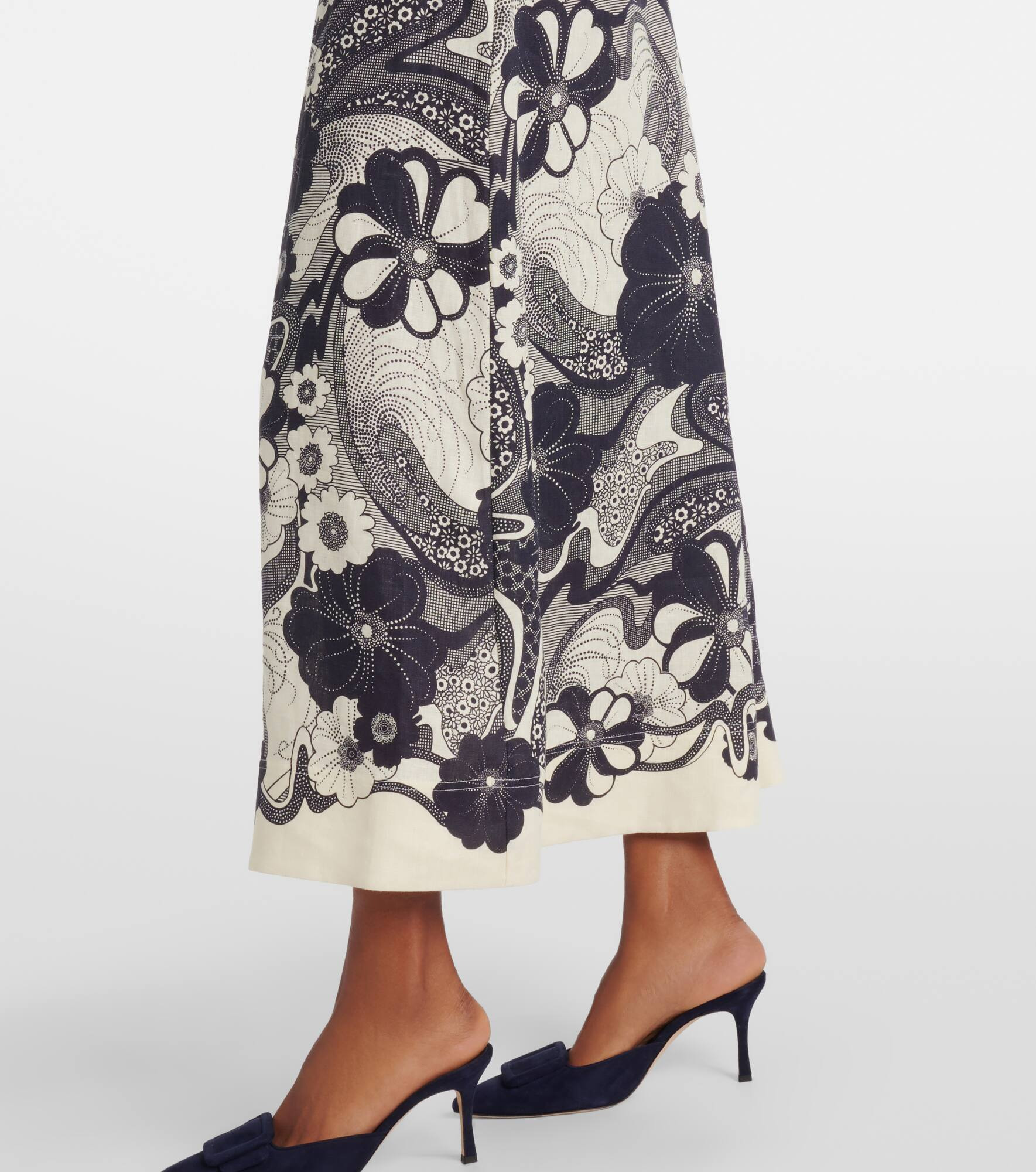 Mickey printed linen shirt dress - 6
