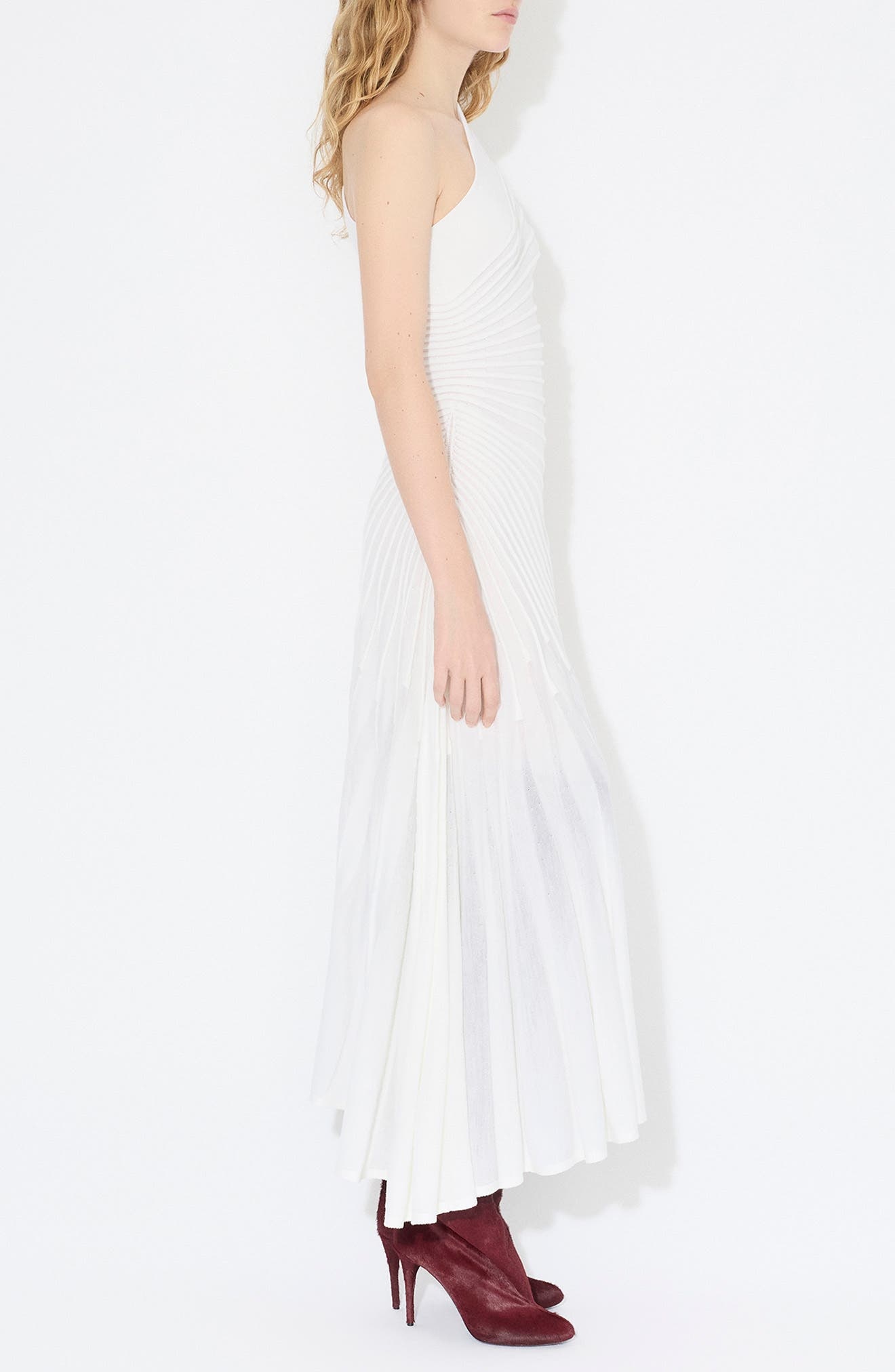 Alaïa Asymmetric Ray Dress in Blanc Naturel at Nordstrom - 3