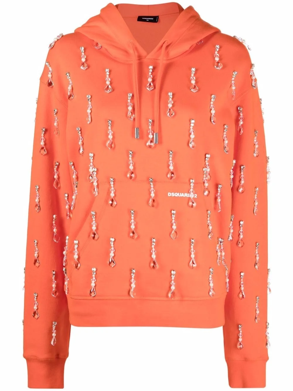 bead-embellished hoodie - 1