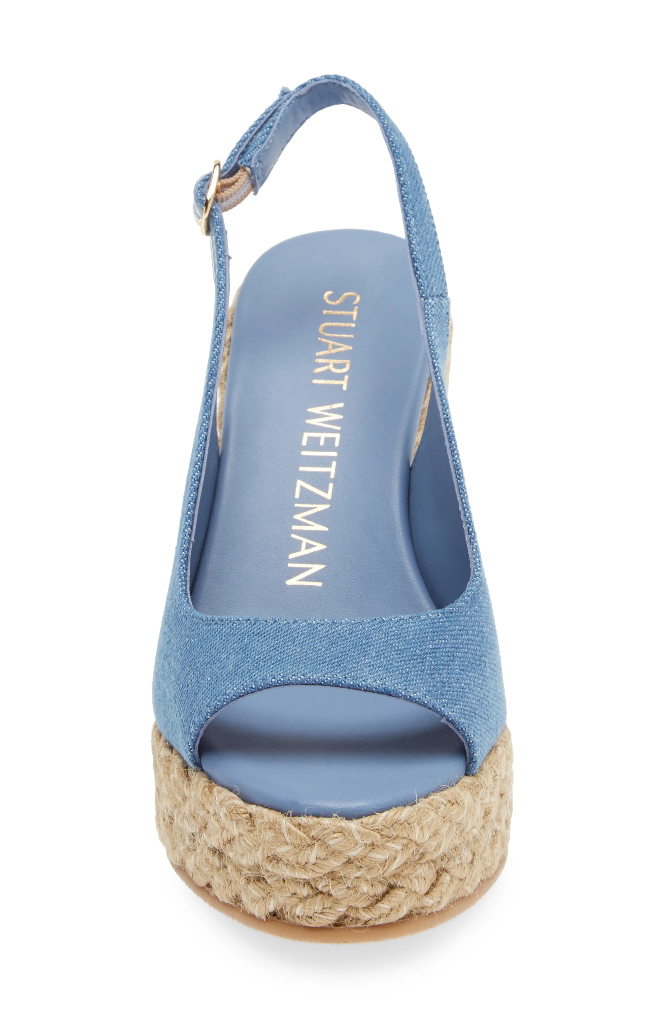 Island Espadrille Wedge Sandal in Washed/Natural/vintage Denim - 4