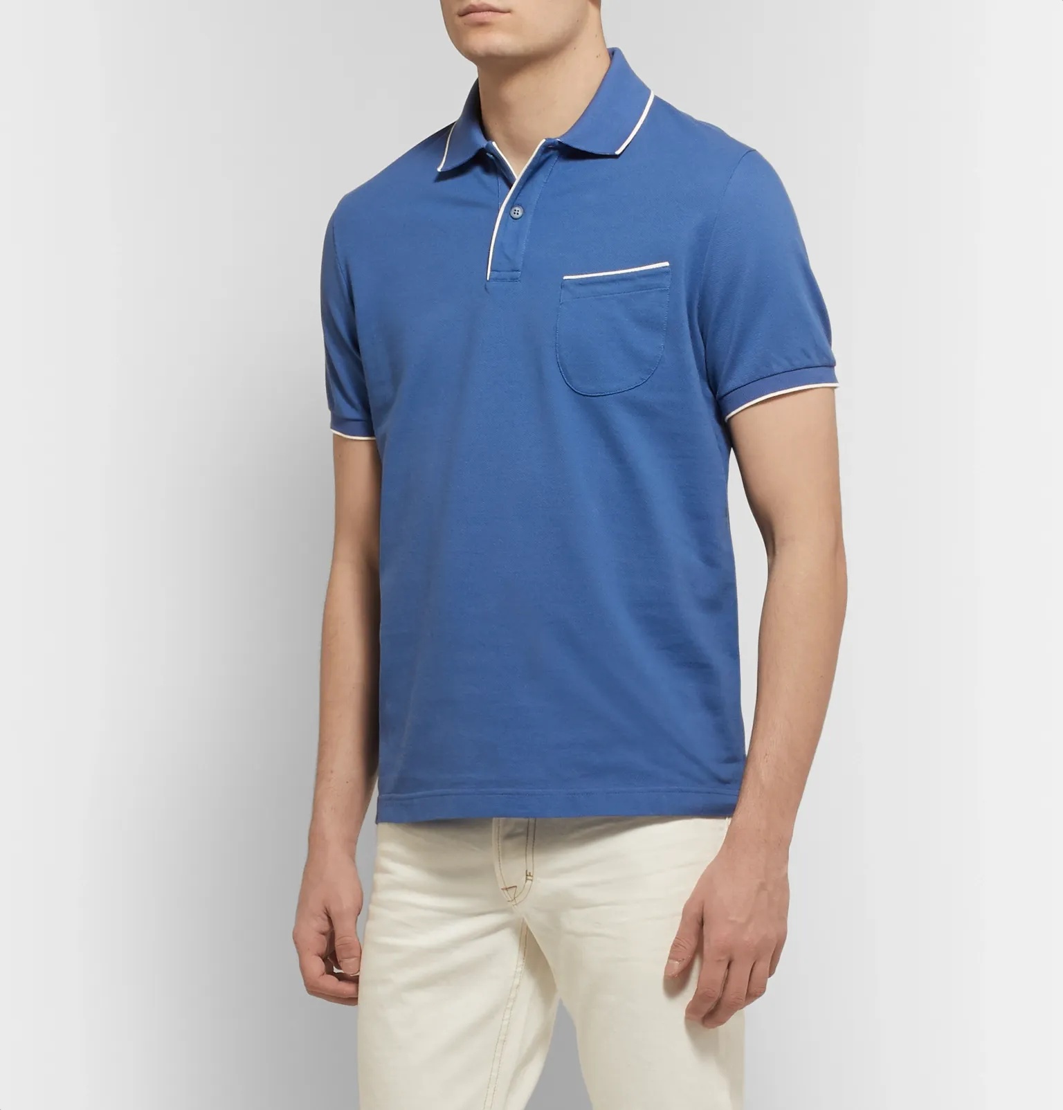 Contrast-Tipped Stretch-Cotton Piqué Polo Shirt - 16