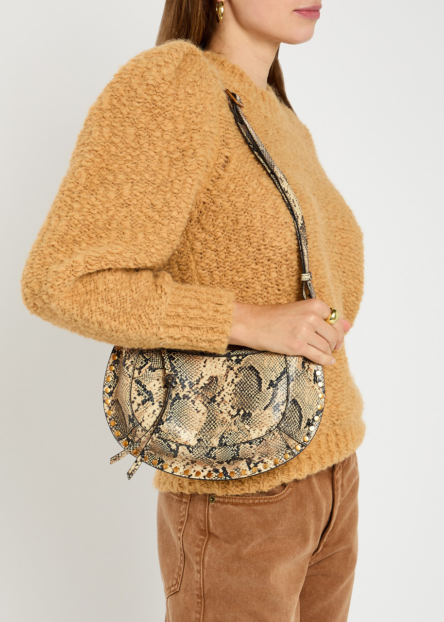 Isabel Marant Oskan Moon Python-effect Leather Shoulder bag - 5