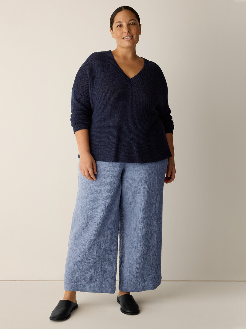 Organic Linen Cotton Slub V-Neck Top 6
