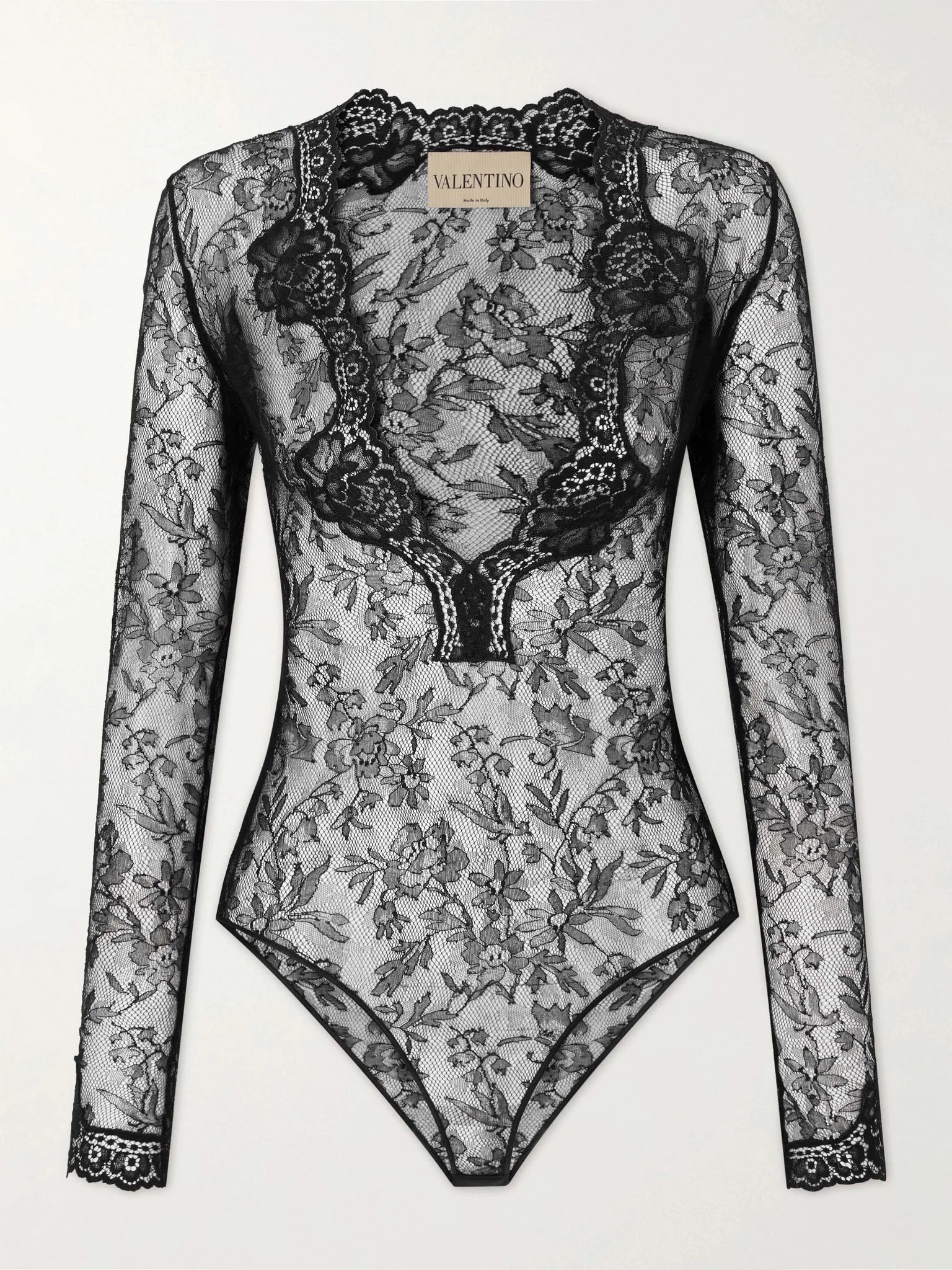 Stretch-lace bodysuit Black - 1