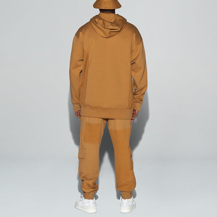 adidas originals x IVY PARK Crossover Solid Color Splicing Detail hooded Sports Couple Style Brown G - 6