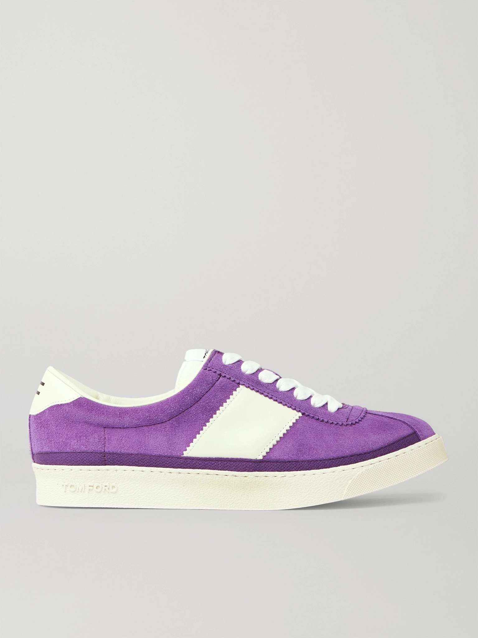 Bannister Leather-Trimmed Suede Sneakers - 1