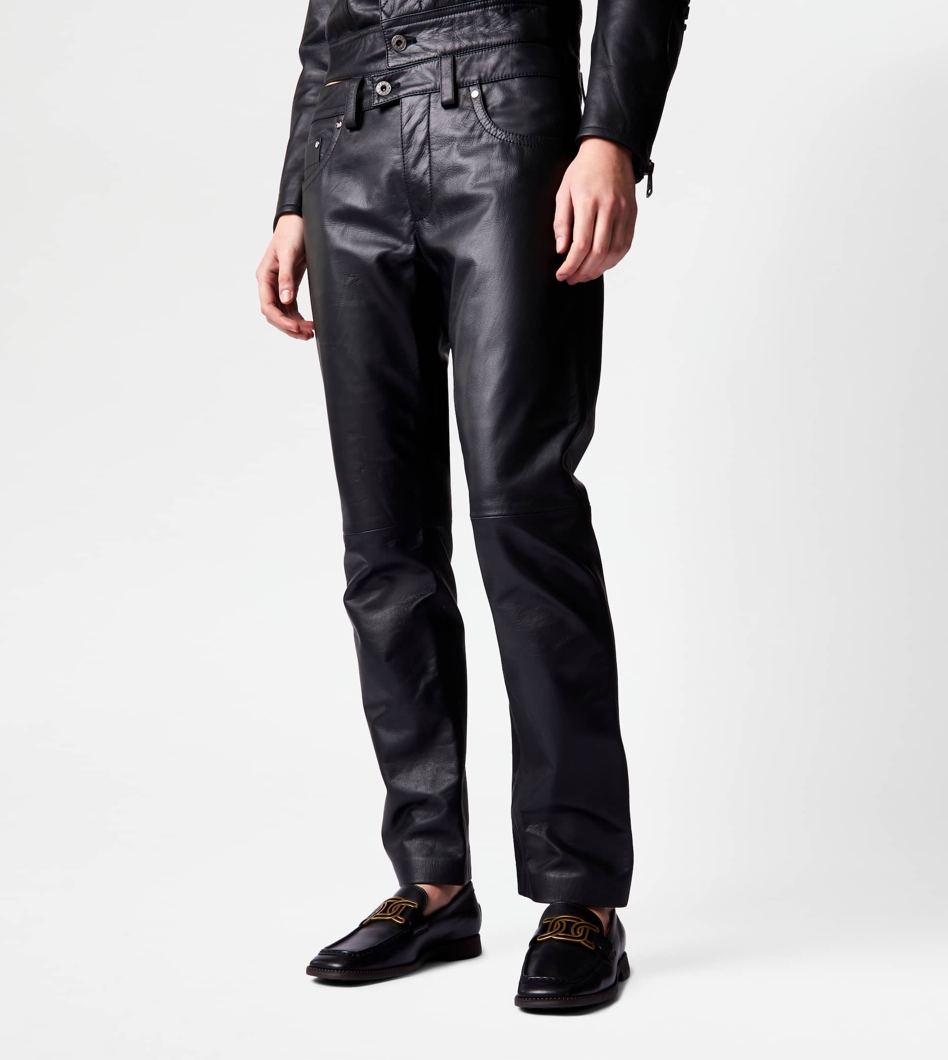 PANTS IN LEATHER - BLACK - 5