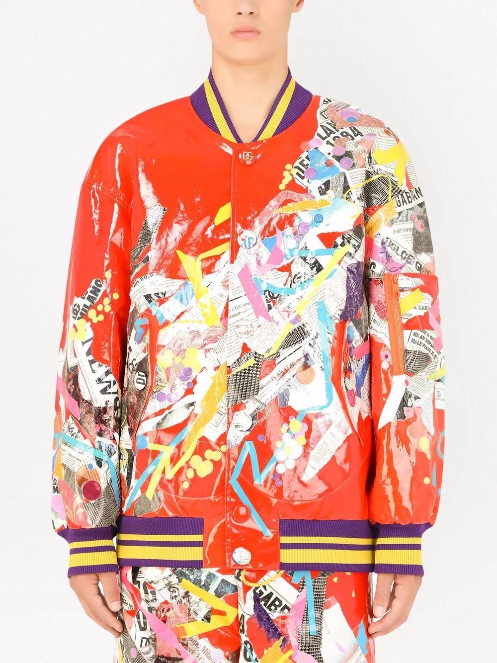 graphic print bomber jacket - 3
