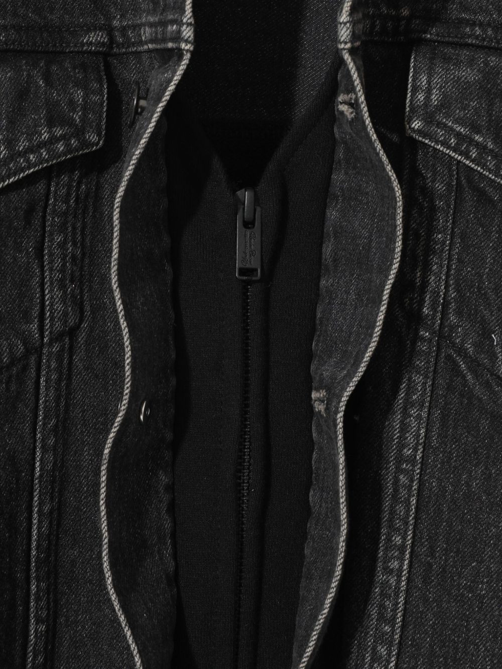 denim-panelled cotton jacket - 3
