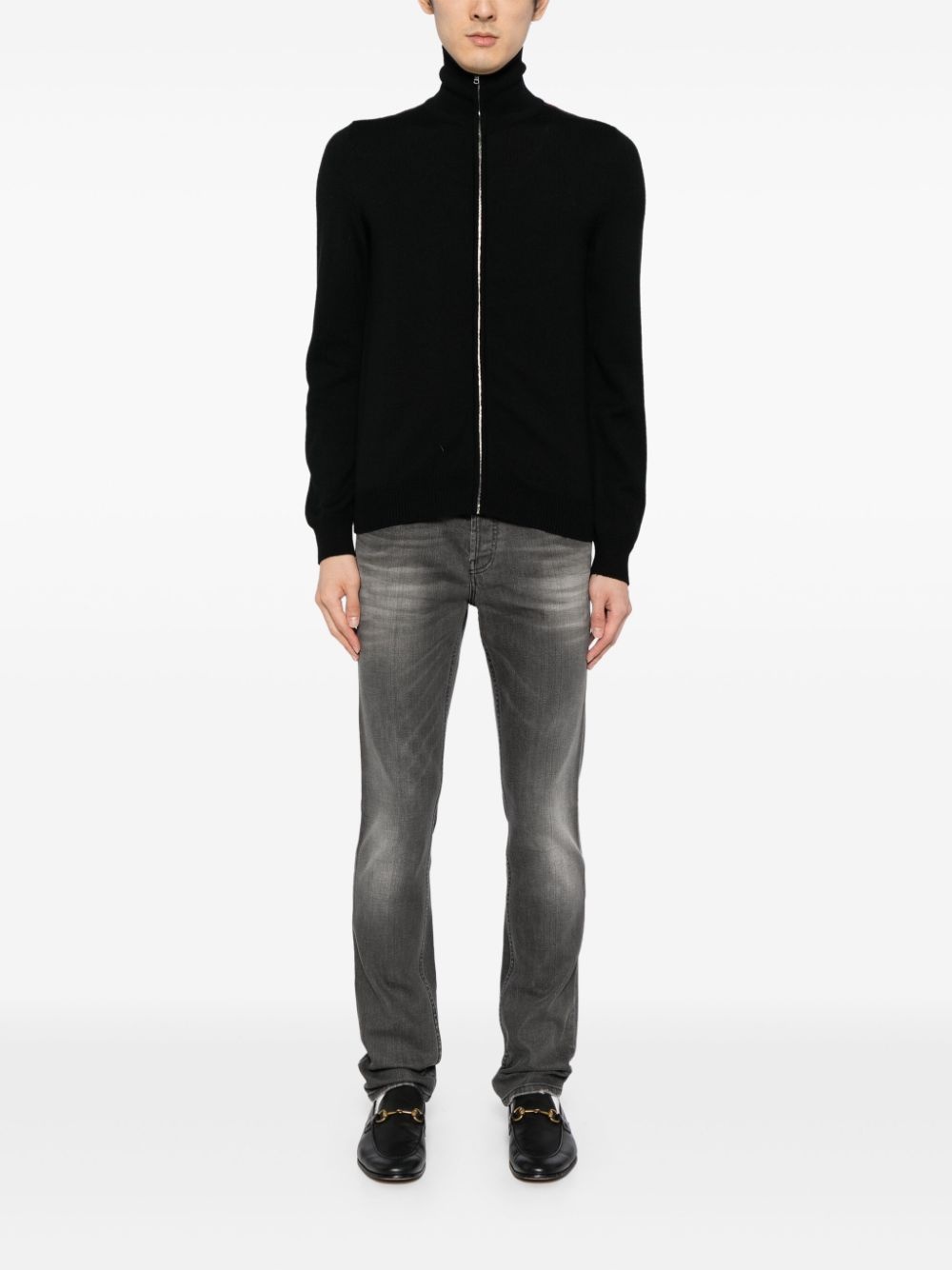 distressed straight-leg jeans - 2