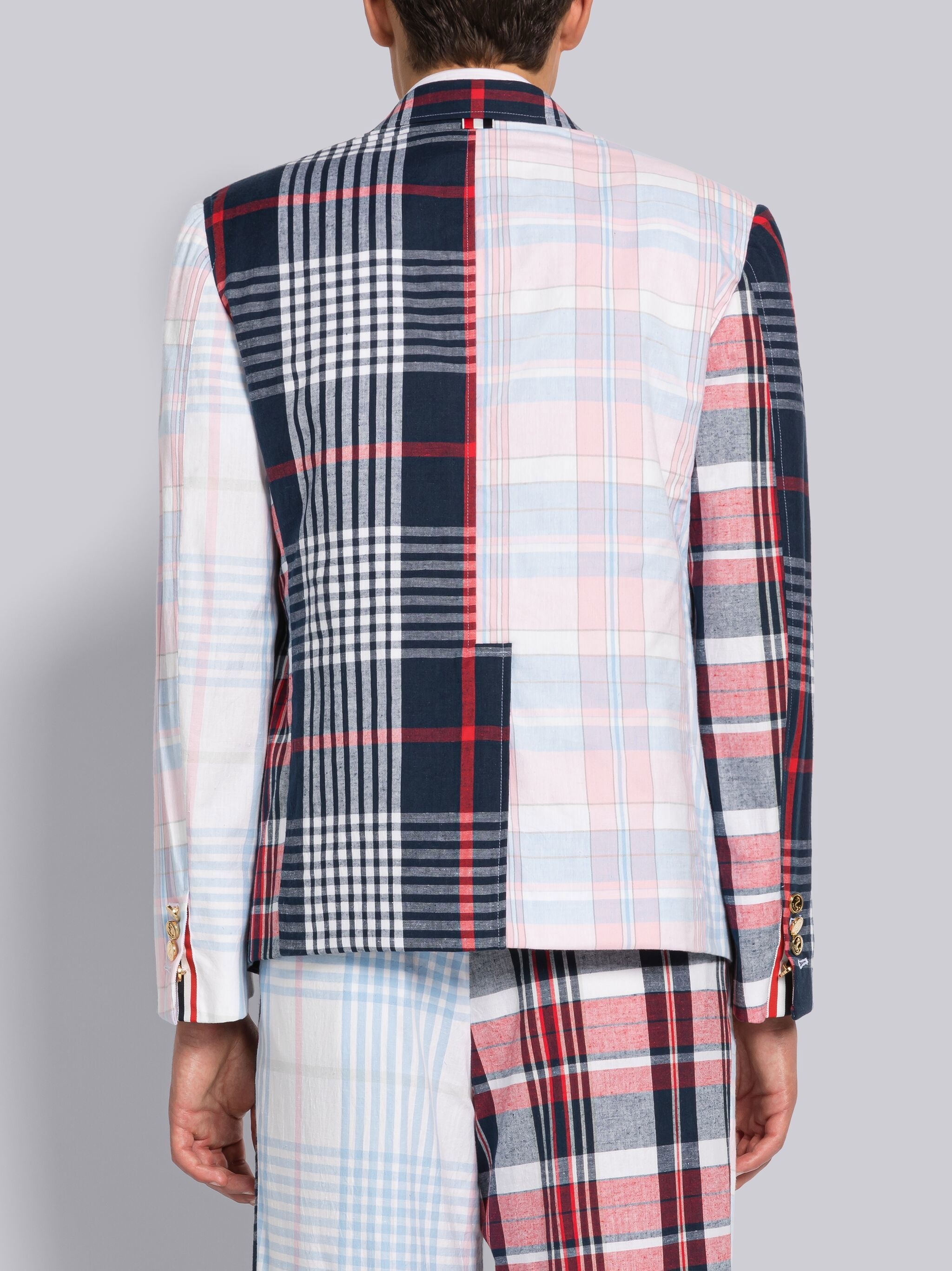 FUN-MIX MADRAS COTTON SACK SPORT COAT - 3