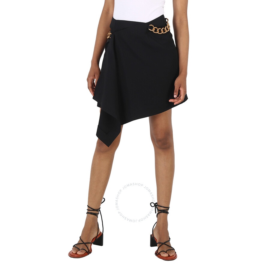 Givenchy Ladies Black Chain-detail Wrap Mini Skirt - 3