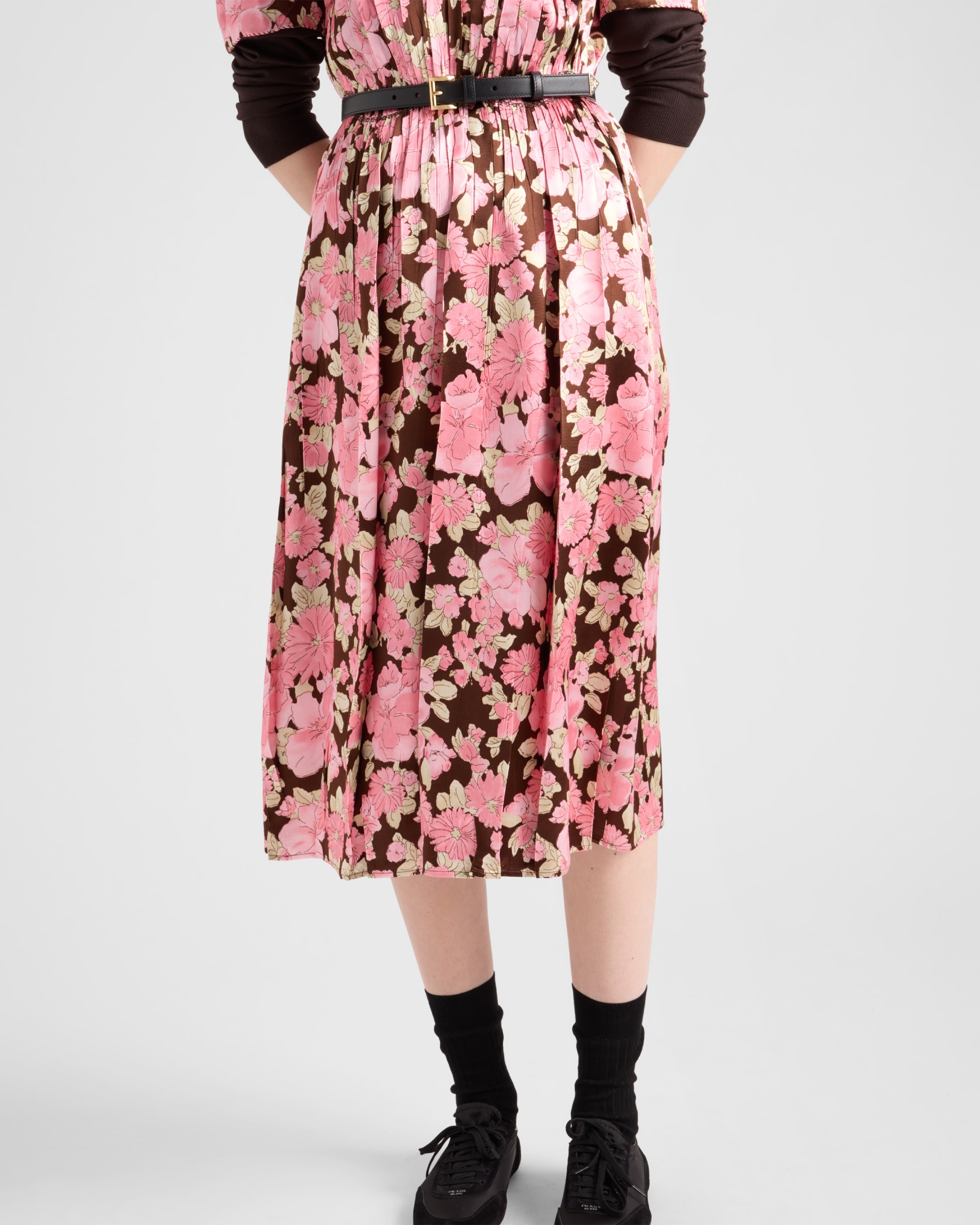 Embroidered satin midi-dress - 6