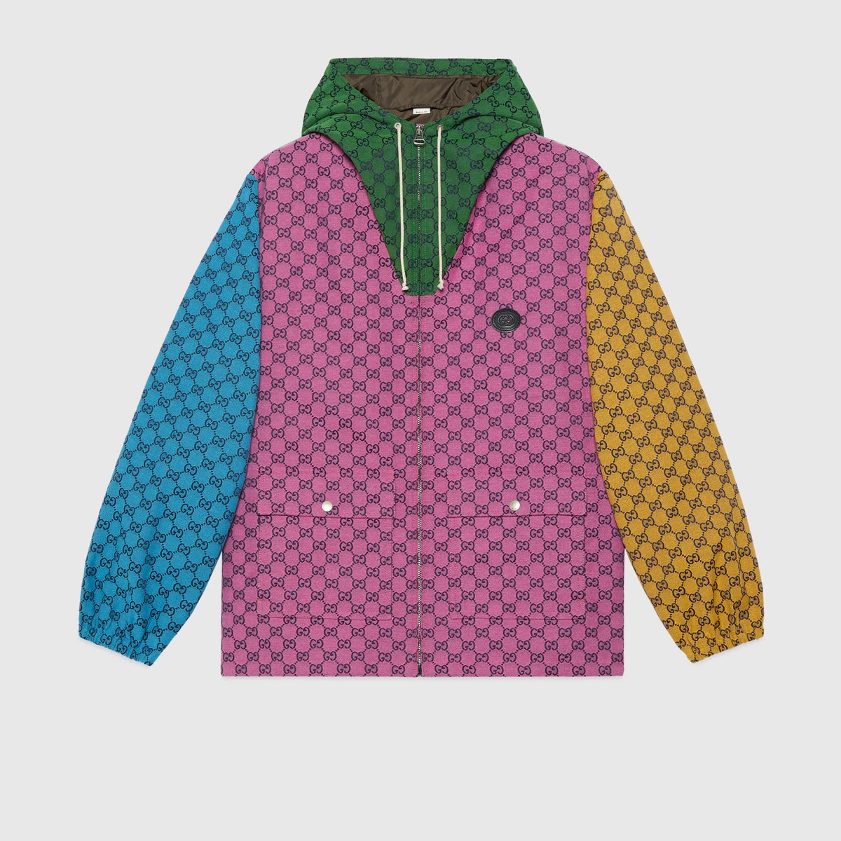 GG Multicolor canvas hooded jacket - 1