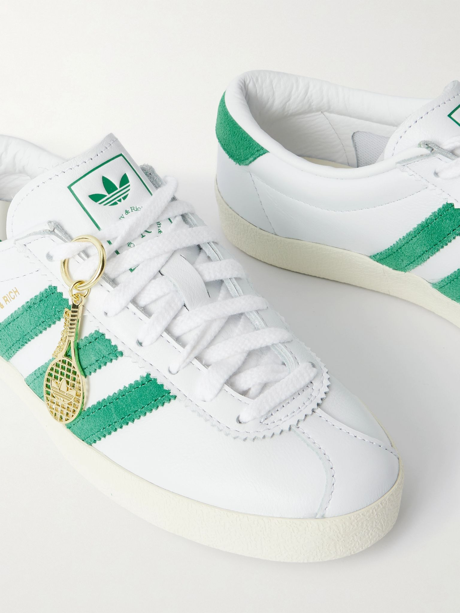 + Sporty & Rich suede-trimmed leather sneakers White - 4