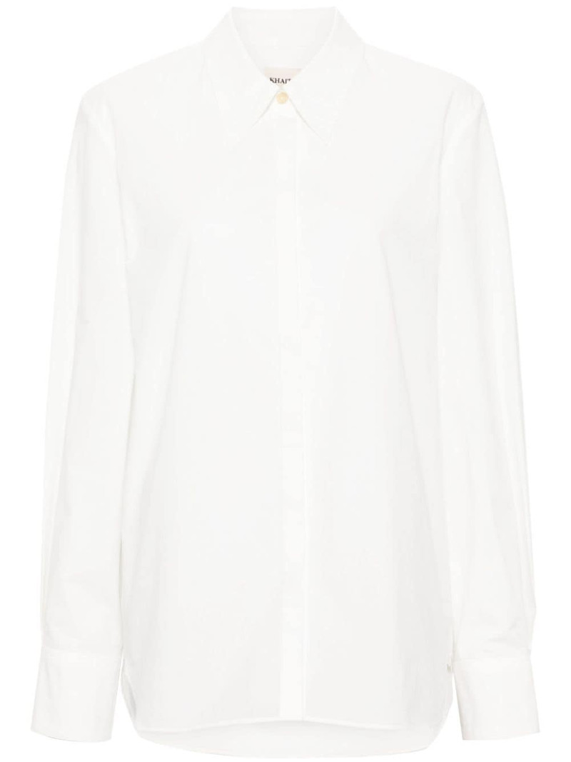 pointed-collar cotton shirt 1