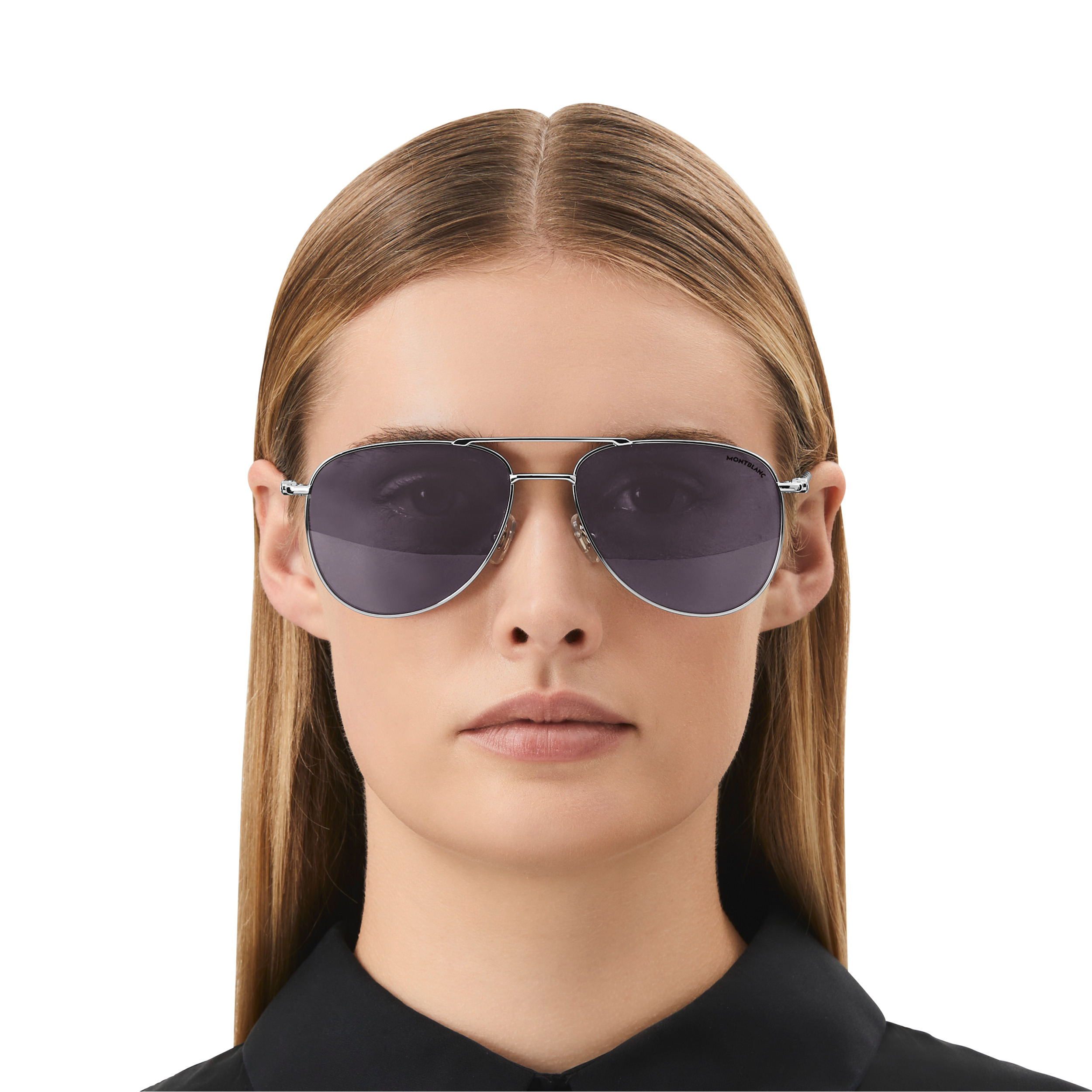 Squared Sunglasses with Silver-Colored Metal Frame - 4