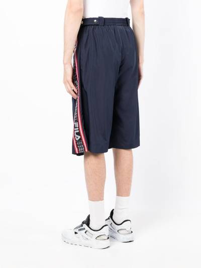 Y/Project x Fila logo-waistband shorts outlook