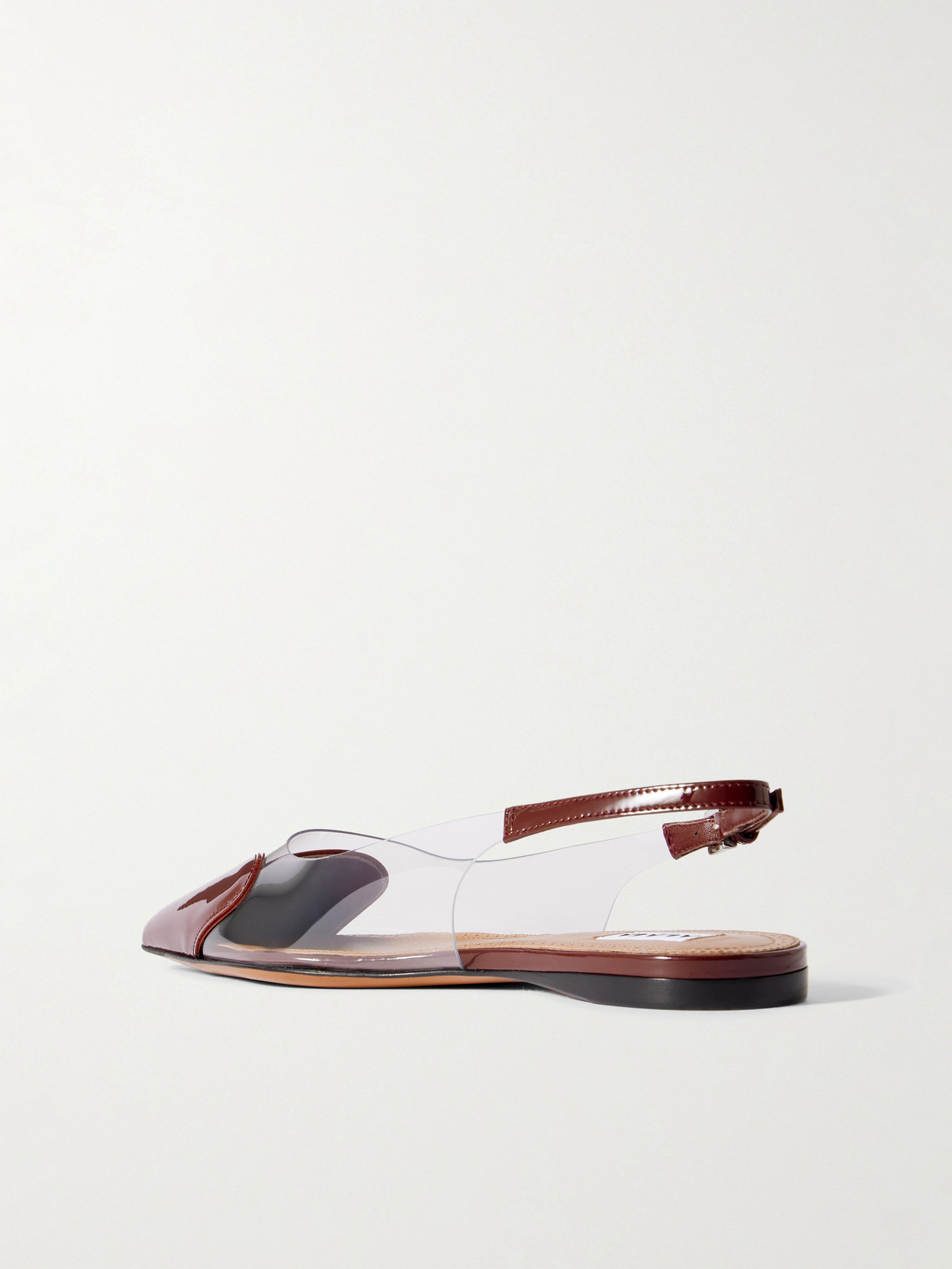 Le Caur Pu And Patent-leather Slingback Point-toe Flats - 3