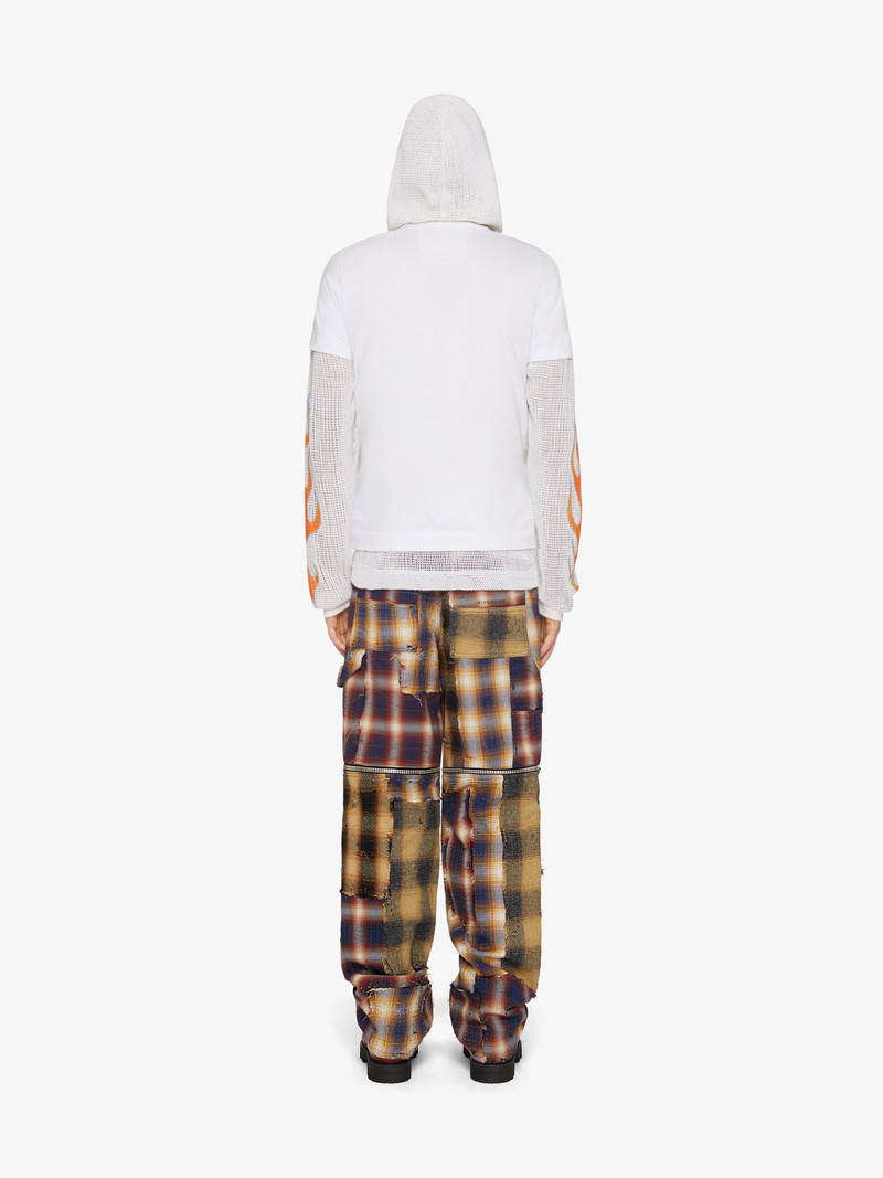 OVERLAPPED HOODED T-SHIRT IN COTTON AND MESH 4