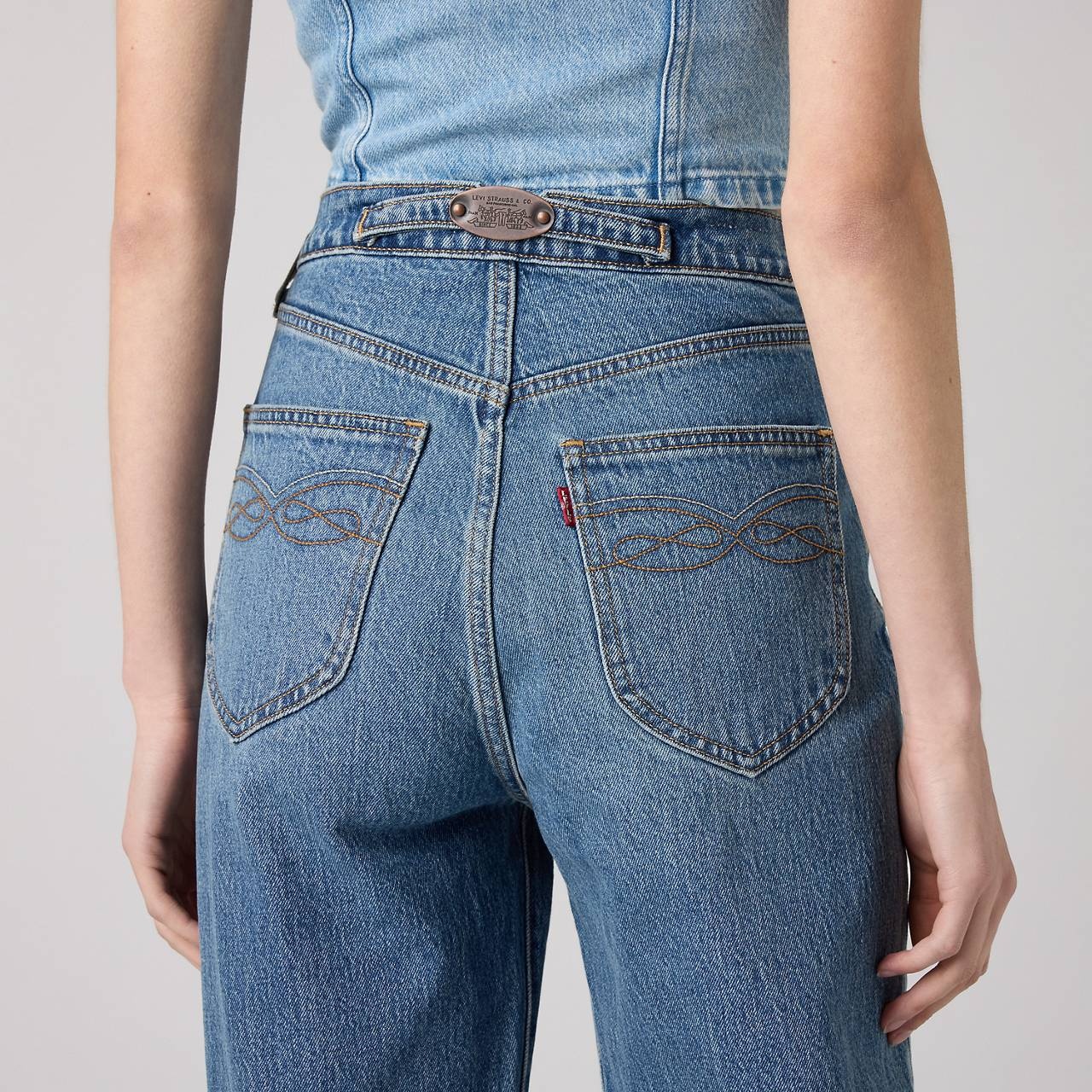 RIBCAGE WIDE LEG BRAIDED WOMEN'S JEANS - 7